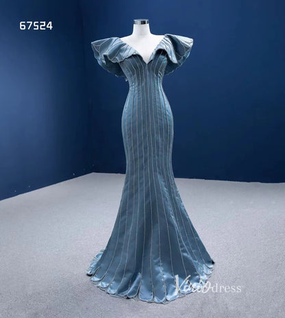 Mermaid Pageant Dress Beaded V-neck Formal Dresses 67524-prom dresses 2025 -Viniodress-As Picture-Custom Size-