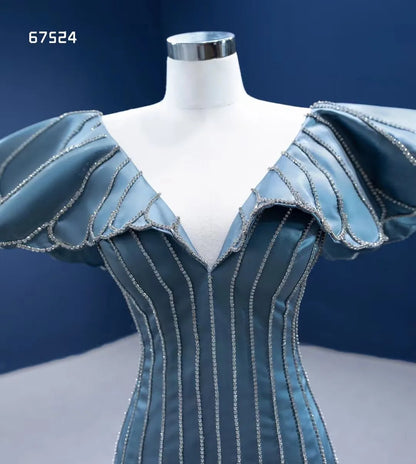 Mermaid Pageant Dress Beaded V-neck Formal Dresses 67524-prom dresses 2025 -Viniodress-As Picture-Custom Size-