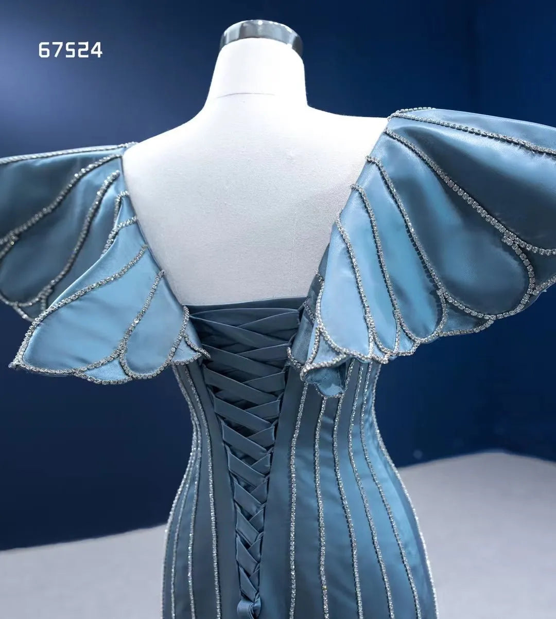 Mermaid Pageant Dress Beaded V-neck Formal Dresses 67524-prom dresses 2025 -Viniodress-As Picture-Custom Size-