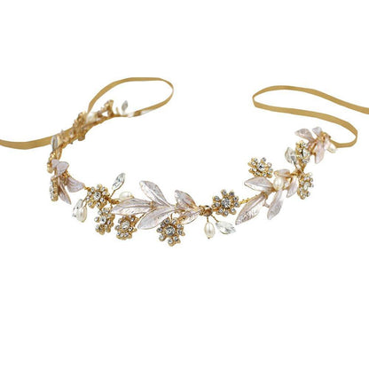 Metal Leaf Bridal Headband AC1197-Headpieces 2025 -Viniodress-Headband-