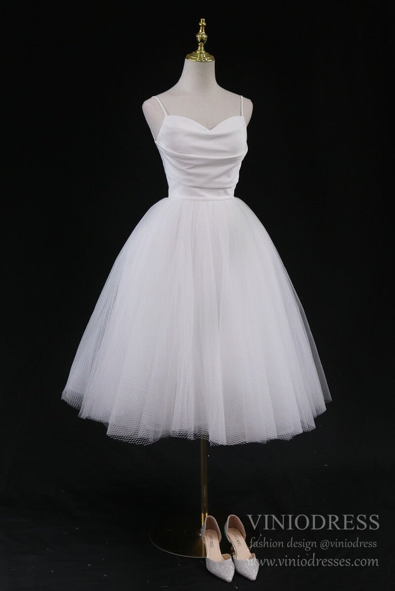 Mid-length Off White Lace Homecoming Dresses SD1397-Homecoming Dresses 2025 -Viniodress-Ivory-Custom Size-