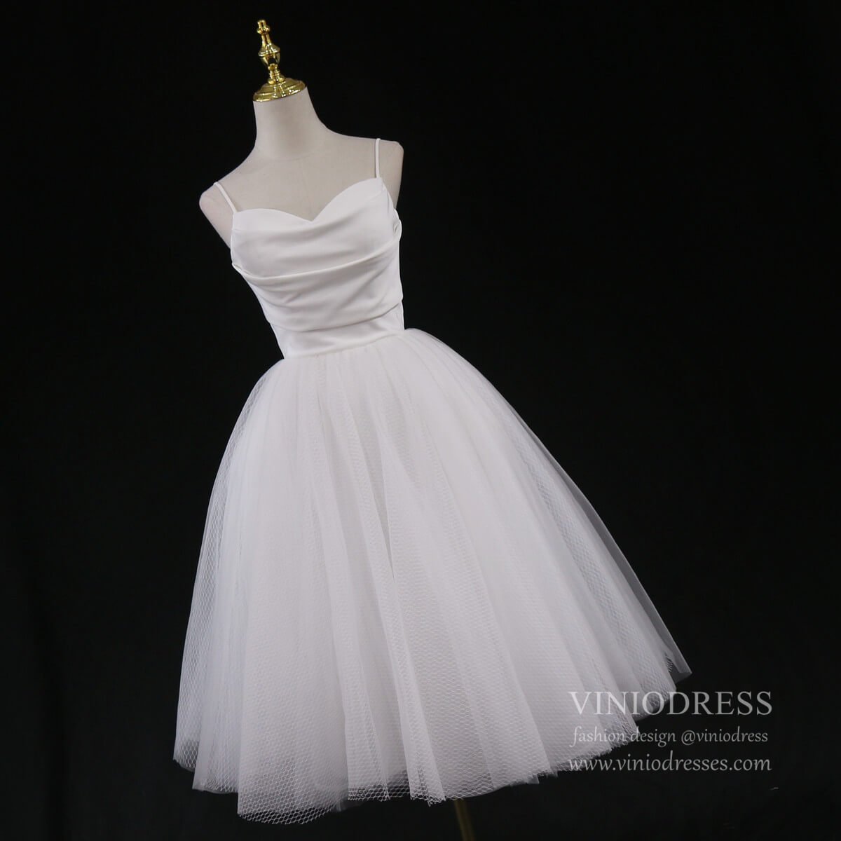 Mid-length Off White Lace Homecoming Dresses SD1397-Homecoming Dresses 2025 -Viniodress-Ivory-Custom Size-