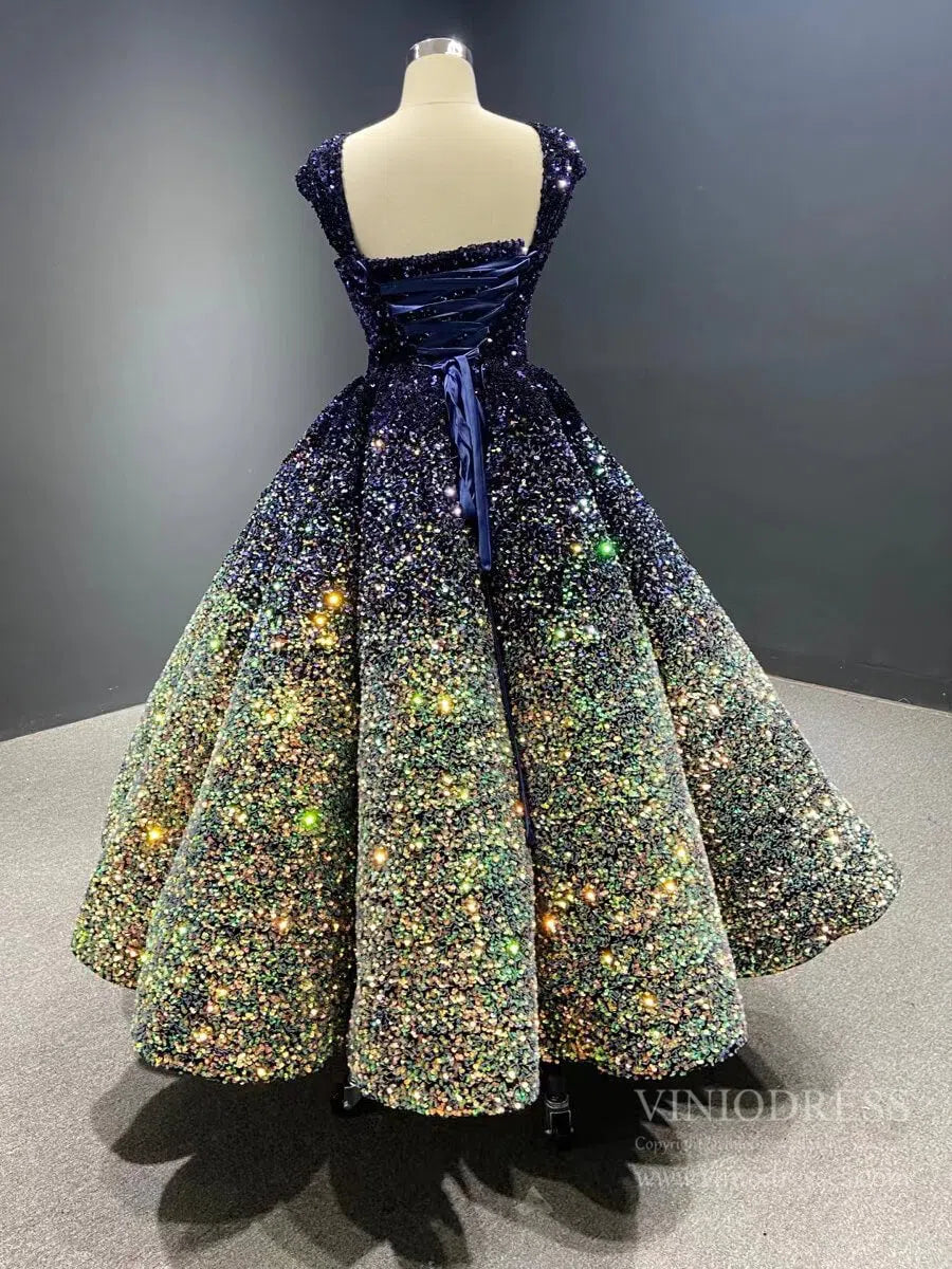 Midi Prom Dresses Shiny Cocktail Dress 66991 V-Neck-prom dresses 2025 -Viniodress-Pink-Custom Size-