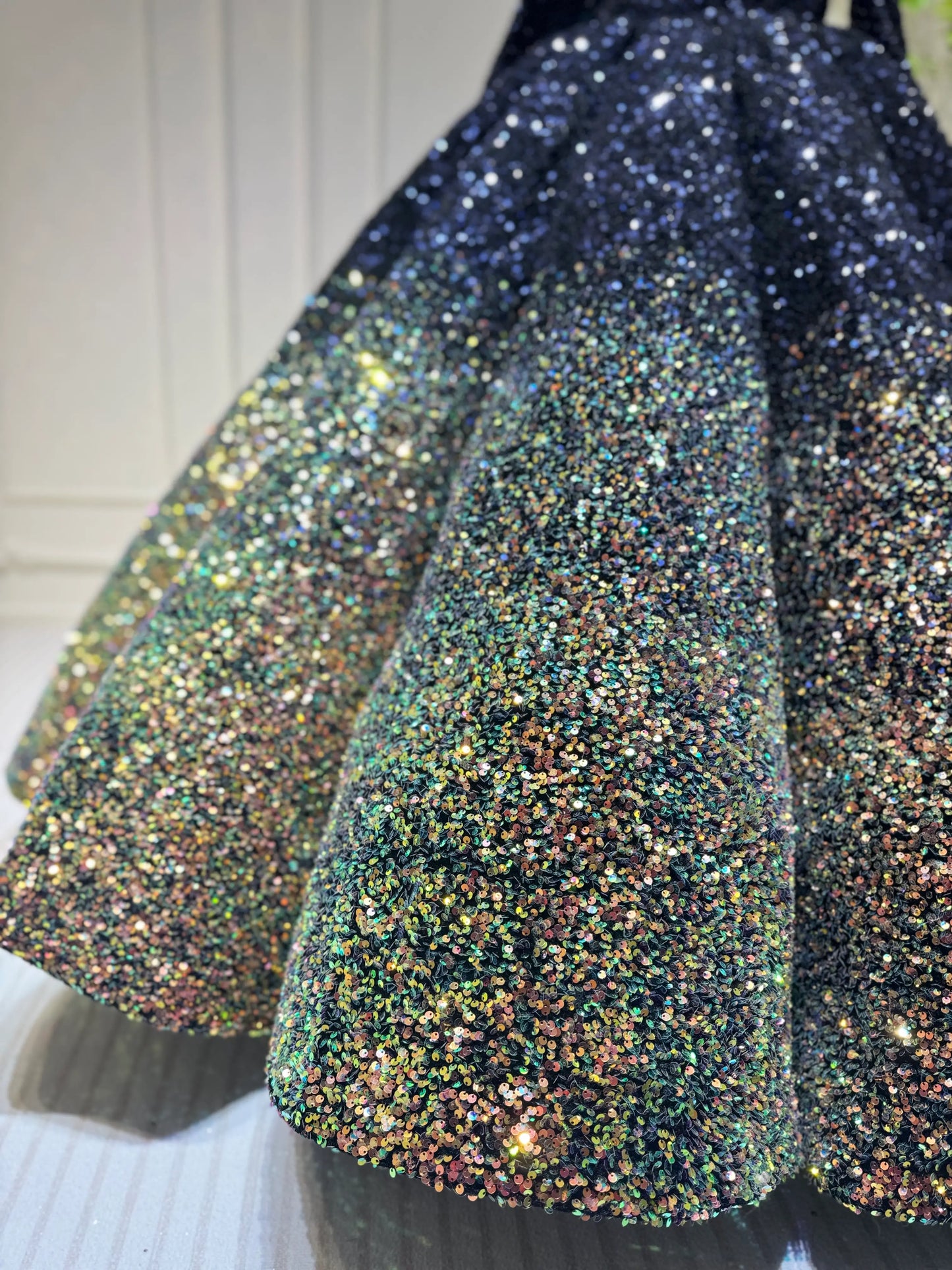 Midnight Ombre Glitter Ball Gown | Sequin Quinceañera & Debutante Dress with Long Sleeves 66991-Quinceanera Dresses 2025 -Viniodress-Gold-Custom Size-