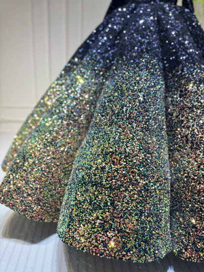Midnight Ombre Glitter Ball Gown | Sequin Quinceañera & Debutante Dress with Long Sleeves 66991-Quinceanera Dresses 2025 -Viniodress-Gold-Custom Size-