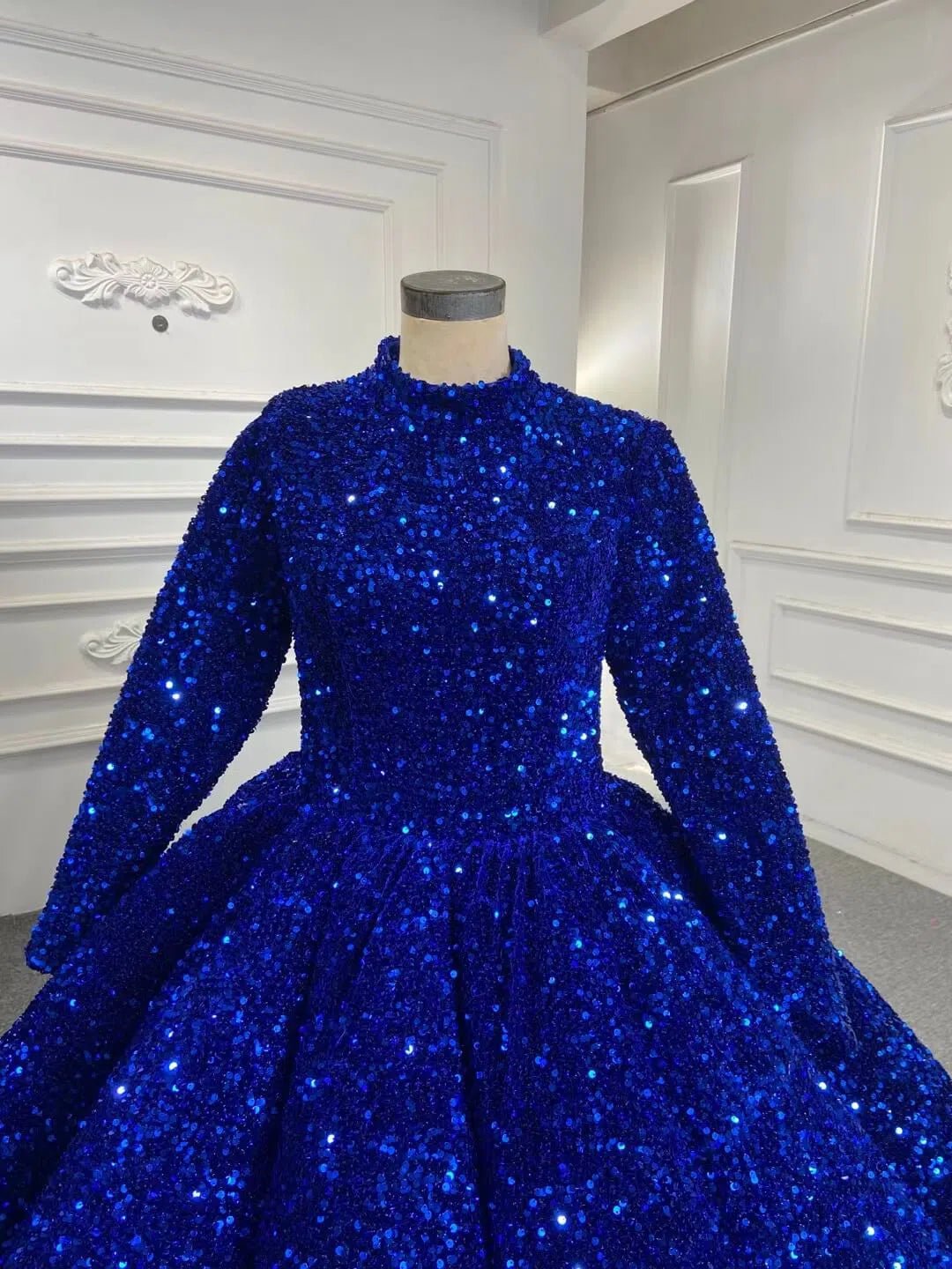 Modest Purple Wedding Gown High Neck 66991 Long Sleeve-Quinceanera Dresses 2025 -Viniodress-Purple-Custom Size-