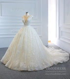 Modest Weding Dresses Pearl Beaded Cathedral Wedding Gowns VW1287-wedding dresses-Viniodress-Viniodress