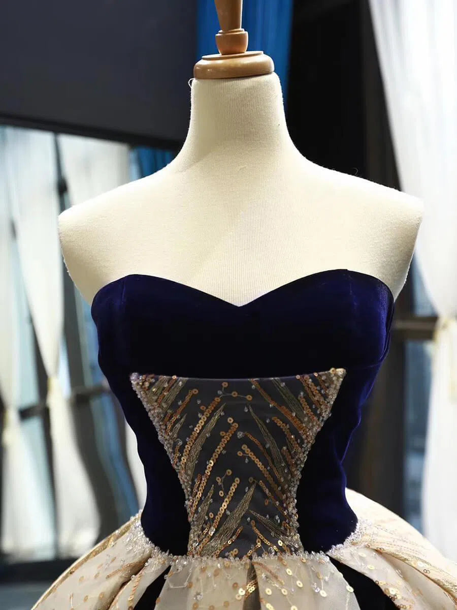 Navy Blue Ball Gown Prom Dresses Red Quinceanera Dress FD1135 viniodress-prom dresses 2025 -Viniodress-Navy Blue-US 2-