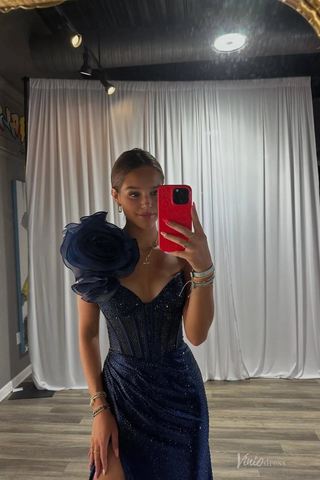 SS212不转 Navy Blue-prom dresses 2026-Viniodress-Navy-Custom Size-