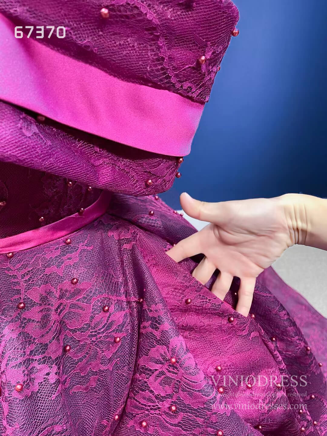 New Magenta Lace Quinceañera Dresses Princess Ball Gown 67370 viniodre –  Viniodress