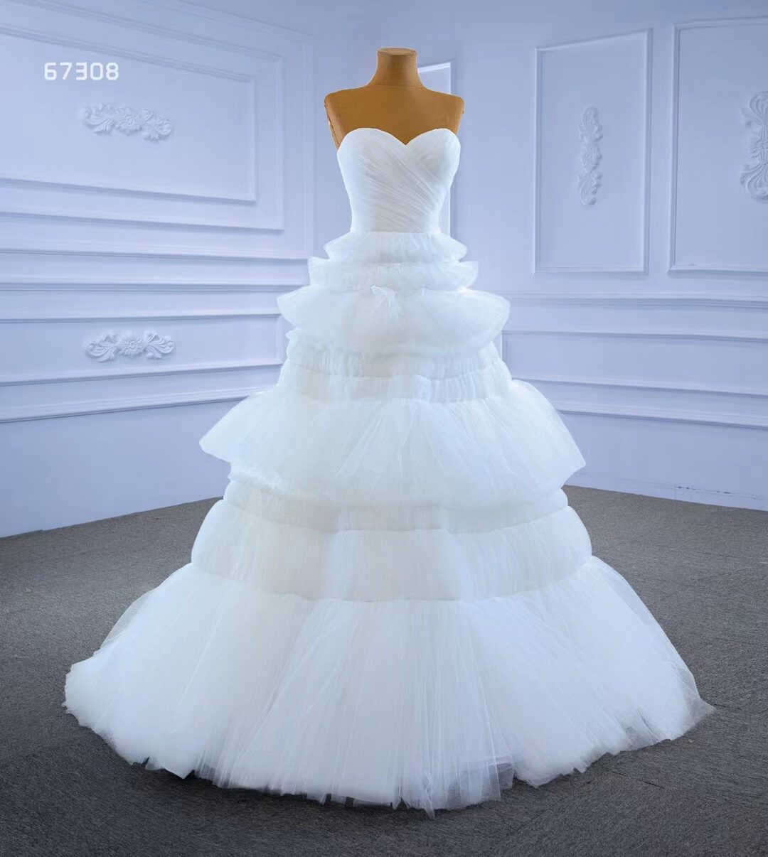 New Strapless Tulle Wedding Dresses Vintage Tulle Ball Gowns-wedding dresses 2025 -Viniodress-Ivory-Custom Size-