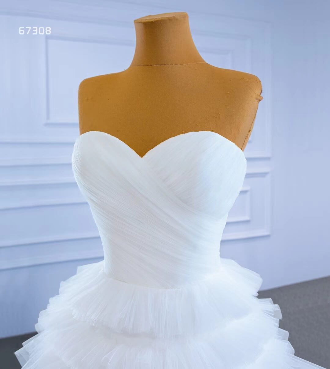 New Strapless Tulle Wedding Dresses Vintage Tulle Ball Gowns-wedding dresses 2025 -Viniodress-Ivory-Custom Size-