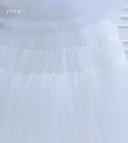 New Strapless Tulle Wedding Dresses Vintage Tulle Ball Gowns-wedding dresses 2025 -Viniodress-Ivory-Custom Size-
