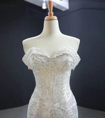 Off Shoulder Mermaid Wedding Dresses with Detachable Skirt 66945-wedding dresses 2025 -Viniodress-Ivory-Custom Size-