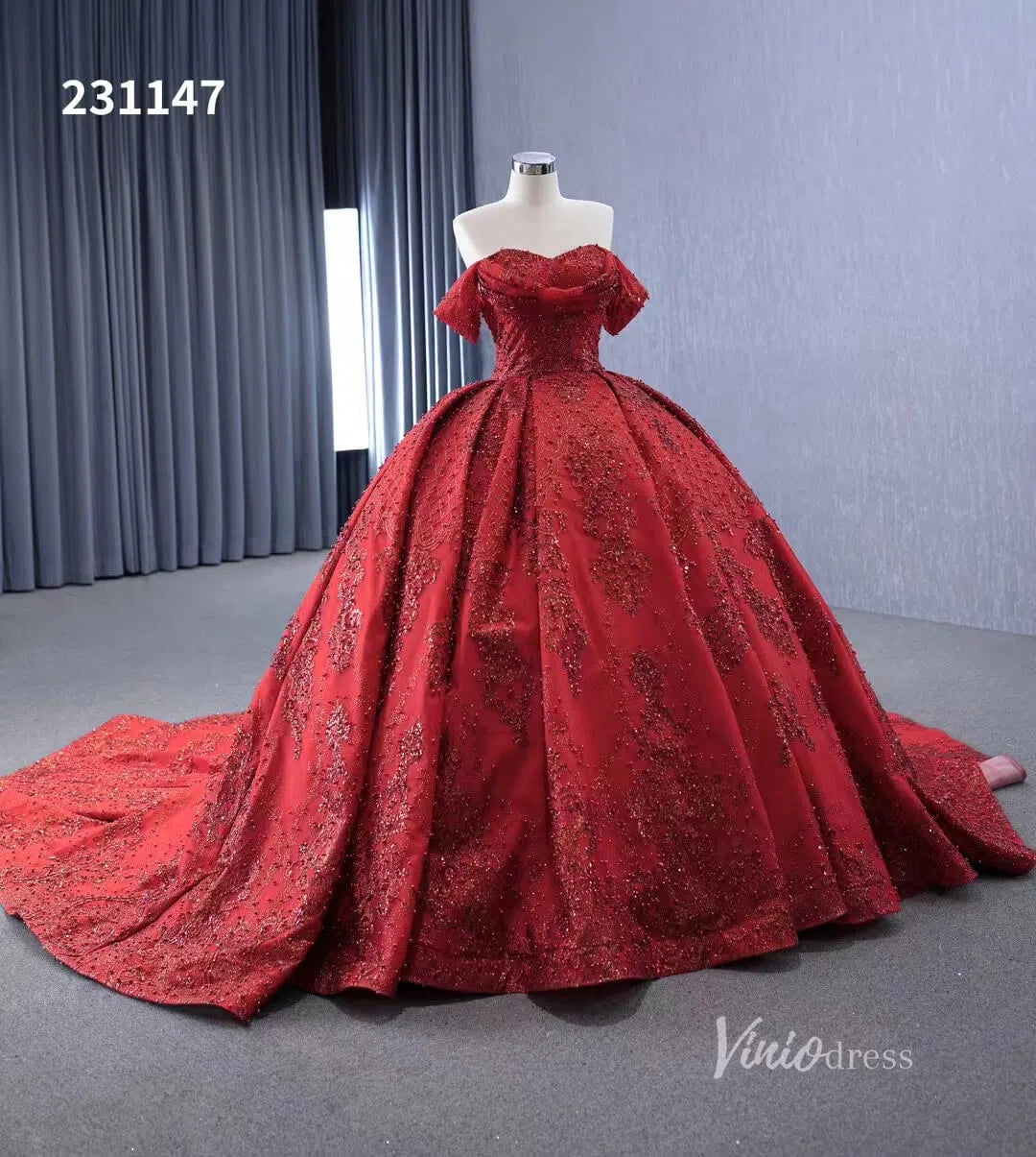 Off the Shoulder Green Wedding Gowns Champagne Quince Dresses 231147-Quinceanera Dresses 2025 -Viniodress-Green-Custom Size-