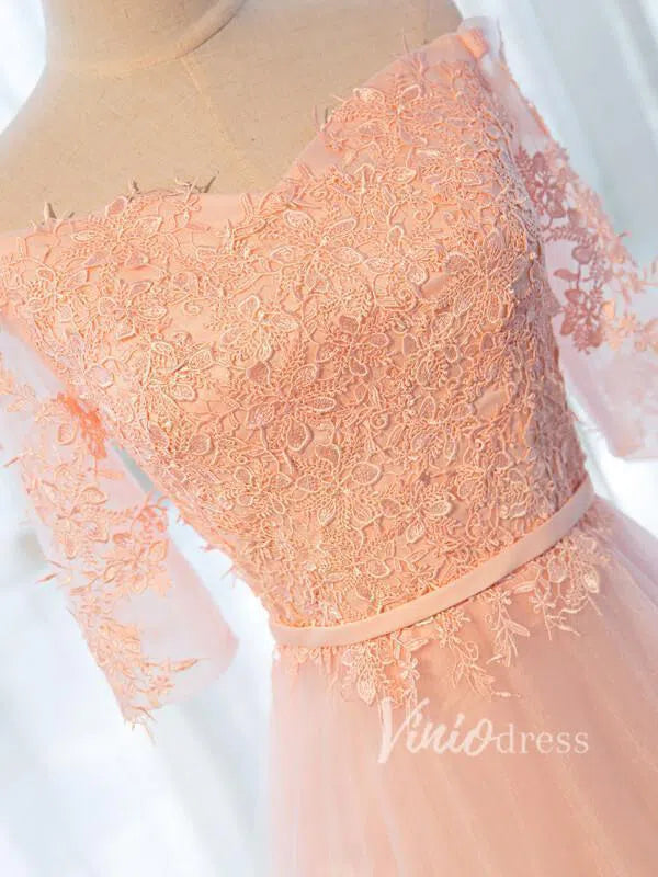 Off the Shoulder Mother of the Bride Dress with Sleeves FD1325-formal dresses 2025 -Viniodress-Silver-Custom Size-