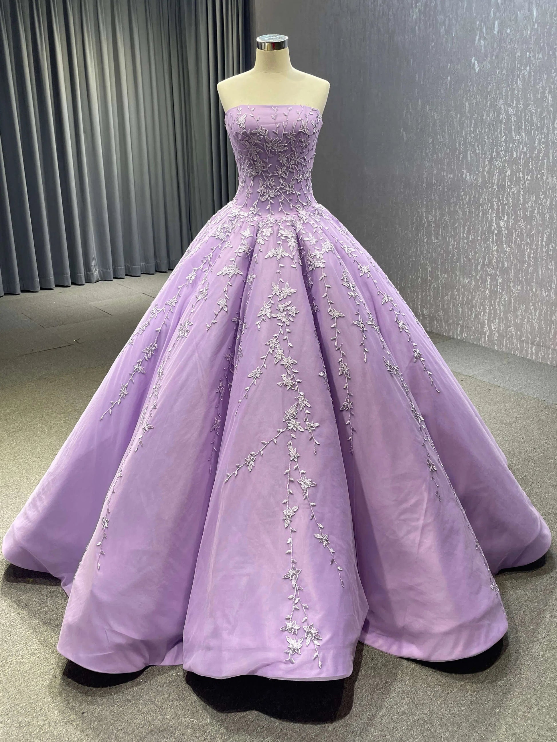 Off the Shoulder Quinceanera Dress Pink Ball Gown Prom Dresses 66590 viniodress-prom dresses 2025 -Viniodress-Lilac-Custom Size-