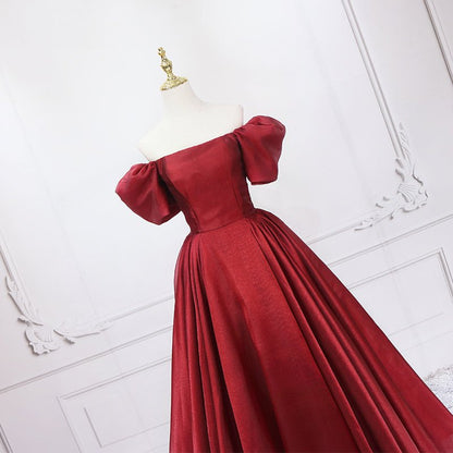Off the Shoulder Red Organza Prom Dresses-Prom Dresses 2025 -VINIODRESS-Red-US2-