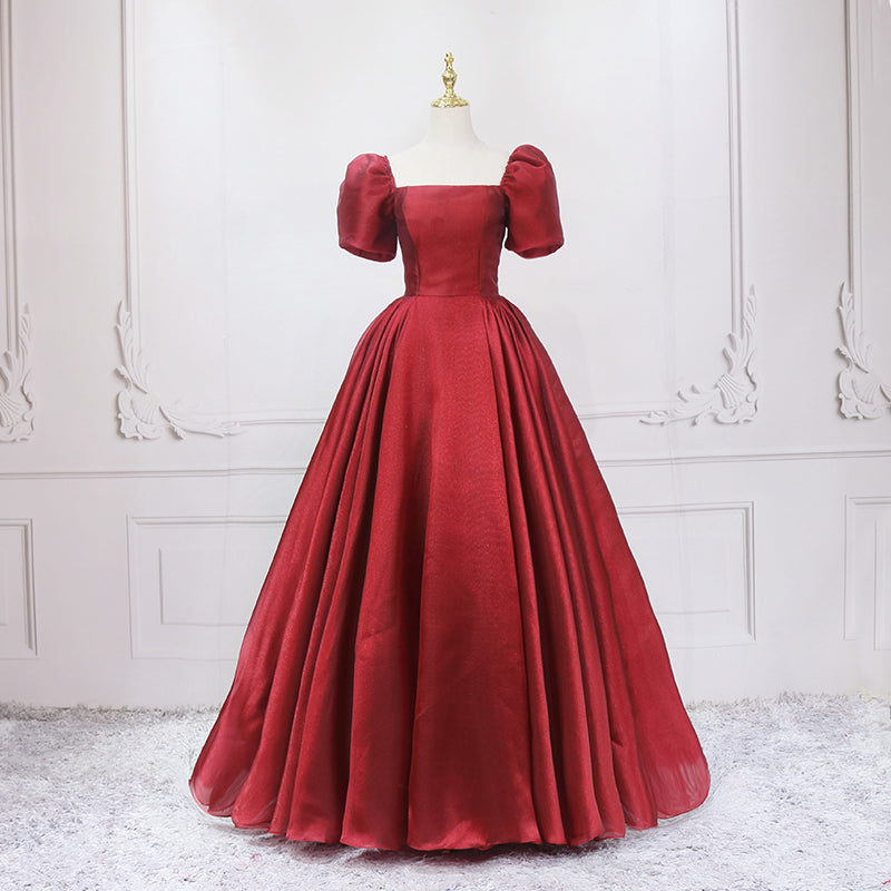 Prom Dress 2025 Off the Shoulder Red Organza Prom Dresses 2022-unique Prom Dresses-Red-US2-Viniodress