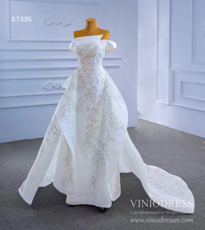 Off the Shoulder Removable Overskirt Wedding Dresses 67336-wedding dresses 2025 -Viniodress-As Picture-Custom Size-