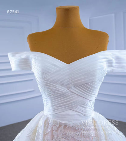 Off the Shoulder Sheath Overskirt Wedding Dresses 67341-wedding dresses 2025 -Viniodress-As Picture-Custom Size-
