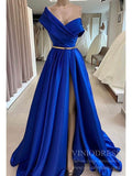 Off the Shoulder Simple Royal Blue Prom Dresses Long FD1788