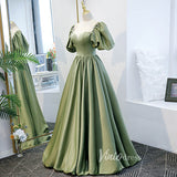 Prom Dress 2025 Olive Green A-line Prom Dresses with Beaded Bow on Back FD2633-unique prom dresses-Olive Green-Custom Size-Viniodress