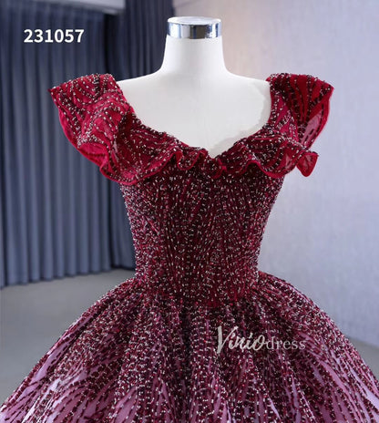 Ombre Beaded Quinceanera Dresses Off the Shoulder Ball Gown 231057-Quinceanera Dresses 2025 -Viniodress-Pink-Custom Size-