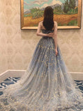 Ombre Blue Strapless Prom Dresses Long FD1203-prom dresses-Viniodress-Viniodress