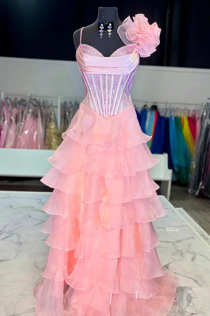 RF088-prom dresses 2026-Viniodress-Red-Custom Size-