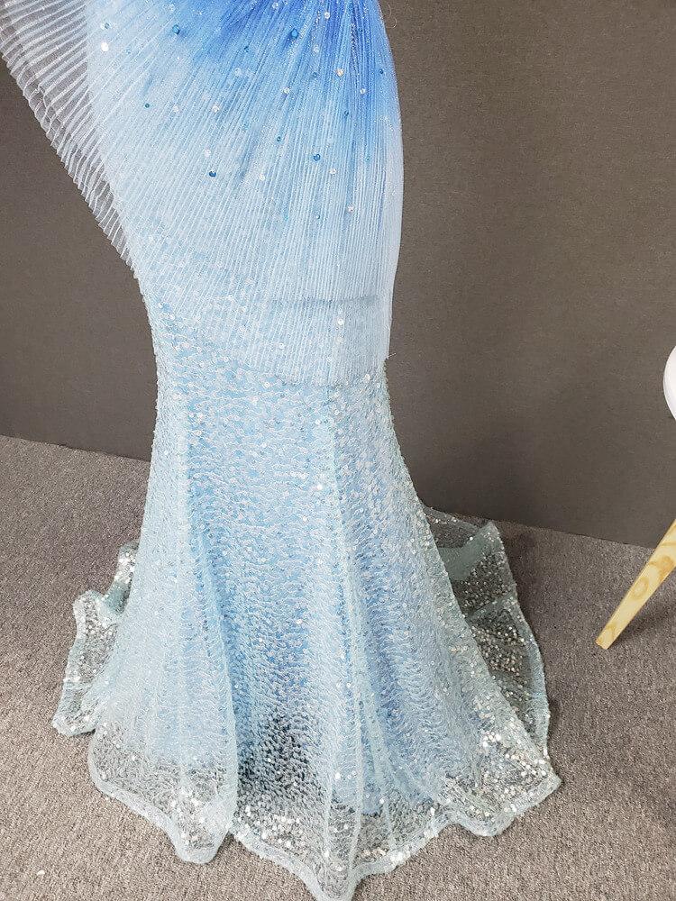 Prom Dress 2025 One Shoulder Light Blue Sequin Prom Dress Evening Dresses FD2497-unique prom dresses-Light Blue-US2-Viniodress