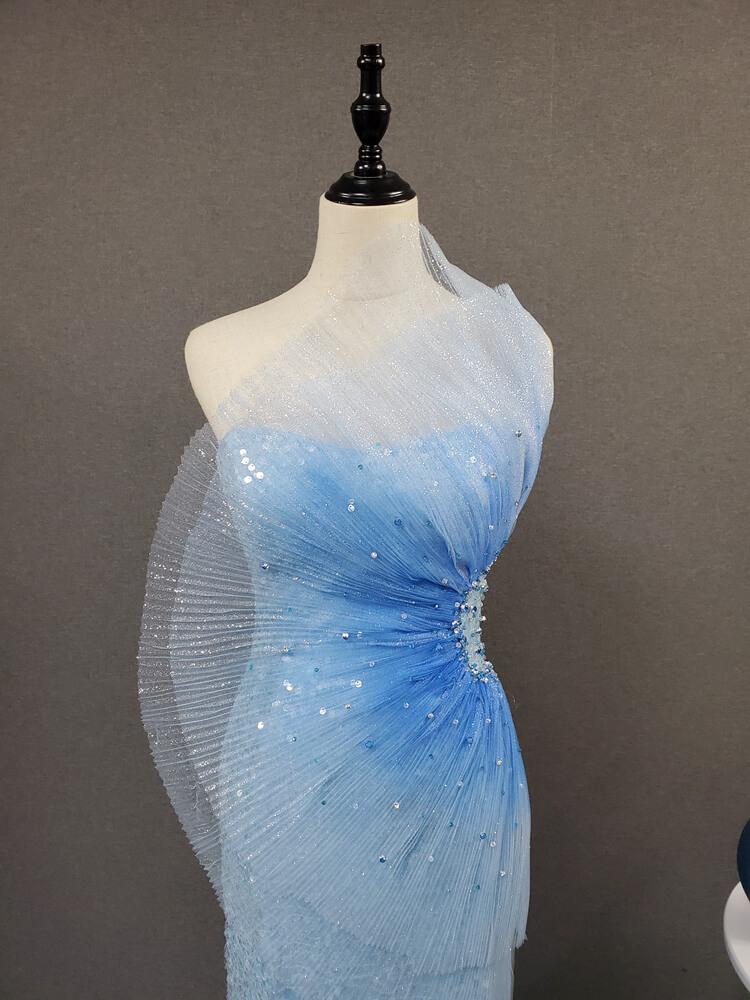 Prom Dress 2025 One Shoulder Light Blue Sequin Prom Dress Evening Dresses FD2497-unique prom dresses-Light Blue-US2-Viniodress