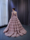 One Shoulder Ruffle Ball Gown Luxury Princess Quinceanera Dress Dusty Rose 231133-Quinceanera Dresses-Viniodress-Viniodress