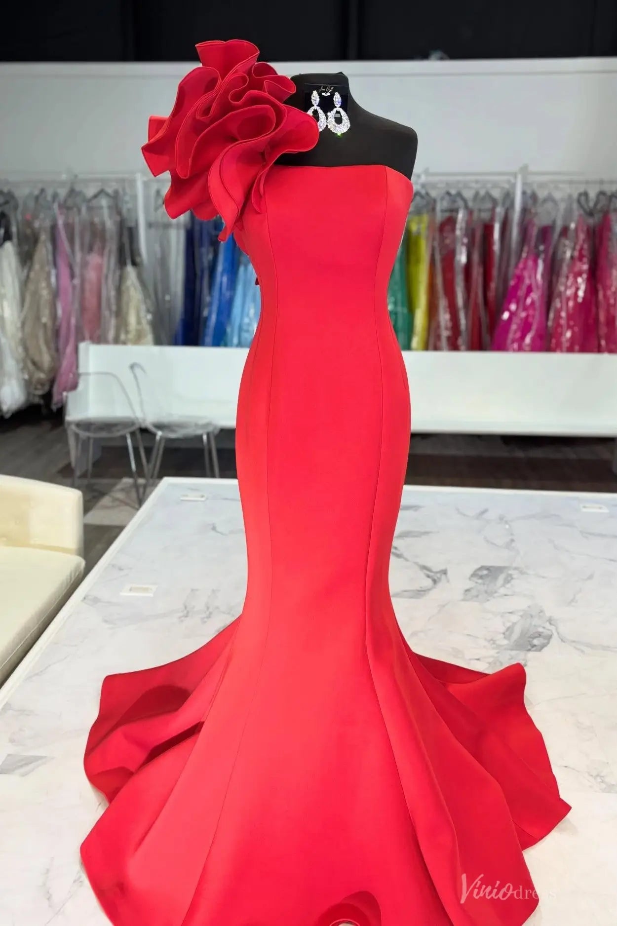 SS220-prom dresses 2026-Viniodress-Red-Custom Size-