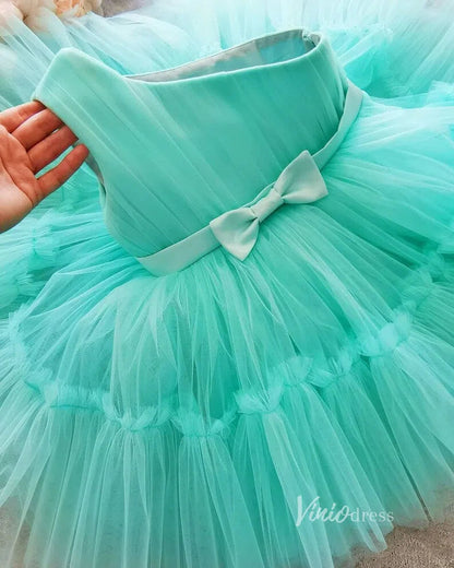 One Shoulder Tulle Flower Girl Dresses for Wedding GL1111-flower girl dresses 2025 -Viniodress-Dusty Rose-Custom Size-