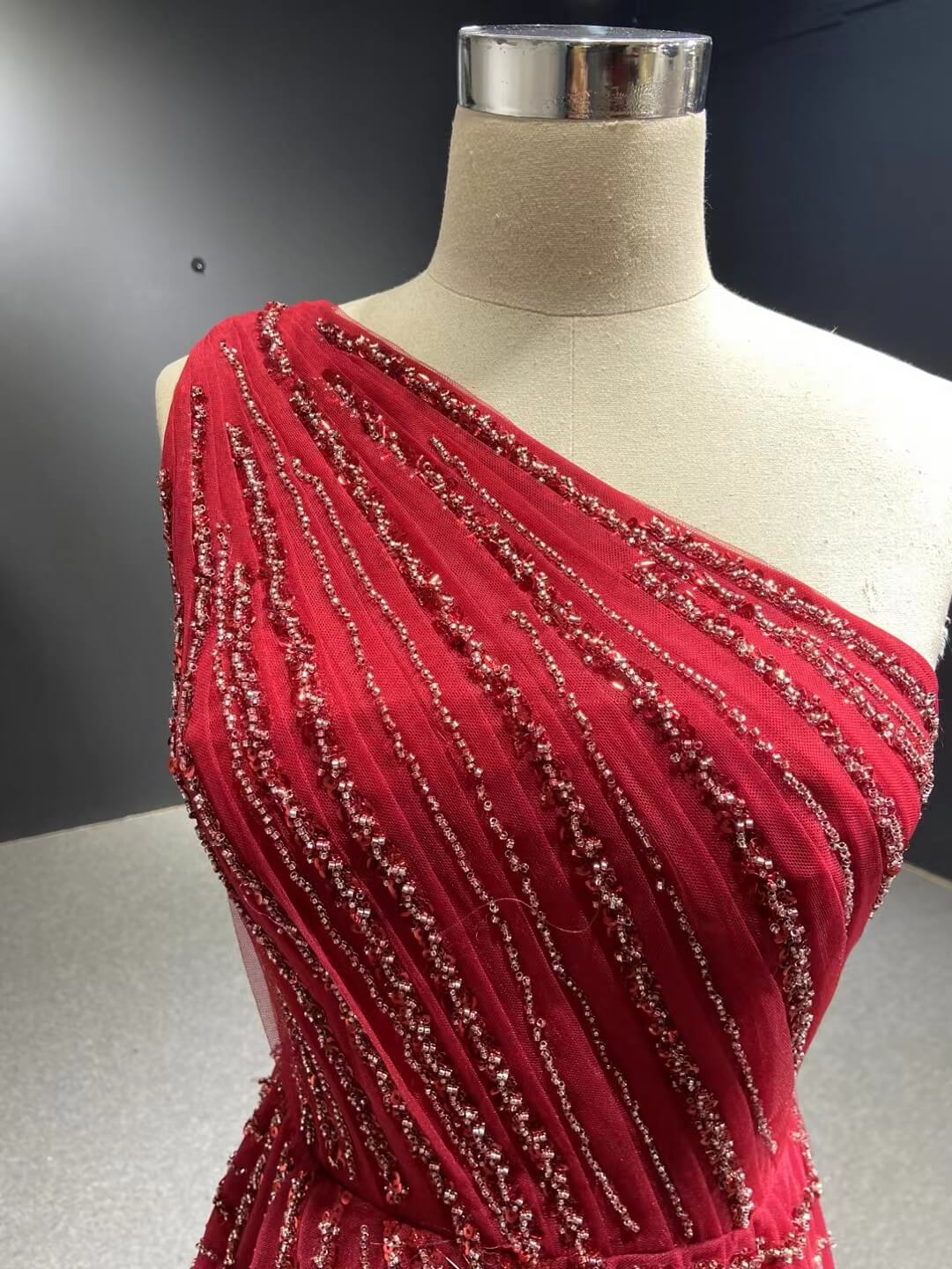 One Shoulder Yellow Prom Beaded Pageant Gown Formal Dresses 67535-prom dresses 2025 -Viniodress-Yellow-Custom Size-