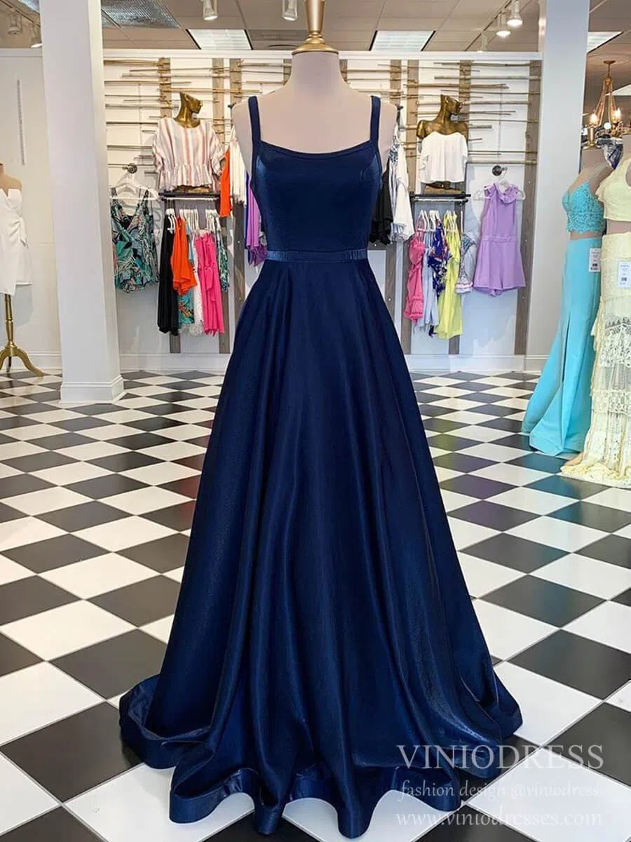 Open Back Simple Maroon Long Prom Dresses with Pockets FD1576-prom dresses 2025 -Viniodress-Burgundy-Custom Size-