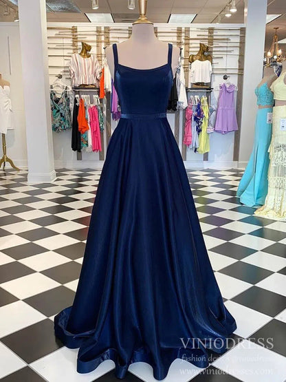 Open Back Simple Maroon Long Prom Dresses with Pockets FD1576-prom dresses 2025 -Viniodress-Burgundy-Custom Size-