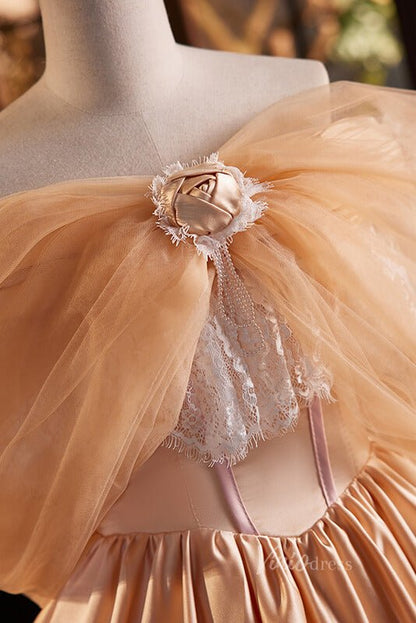 Orange Bow-Tie Quinceanera Dresses Off the Shoulder Formal Gown AD1054-Quinceanera Dresses 2025 -Viniodress-Orange-Custom Size-