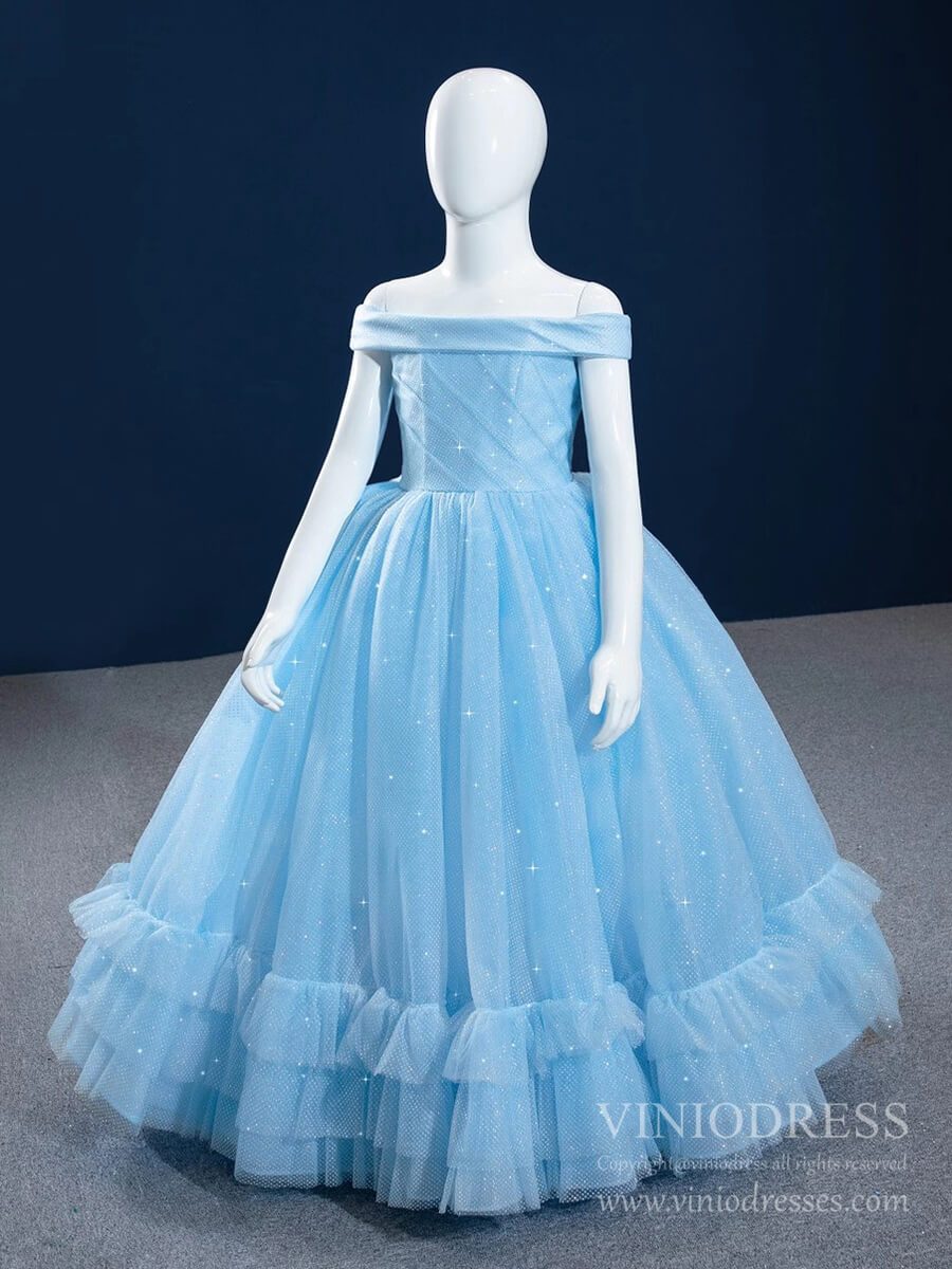 Little Girls Prom Dress Light Blue Pageant Gown FD2397C-Girls Prom Dresses-Viniodress-Viniodress