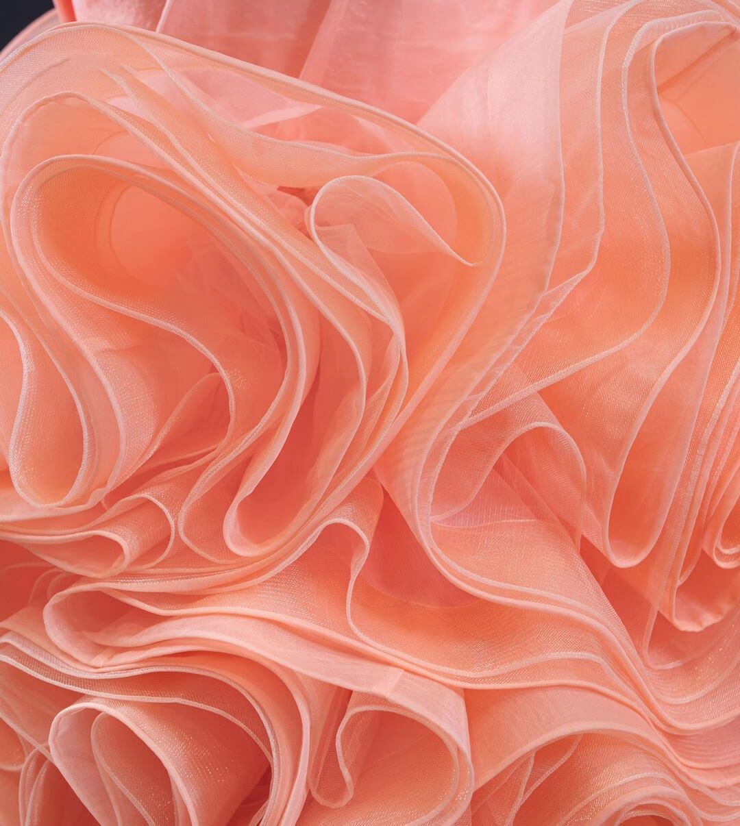 Peach Rosette Trumpet Wedding Dresses Strapless Pageant Gown 67212 viniodress-prom dresses 2025 -Viniodress-Peach-Custom Size-