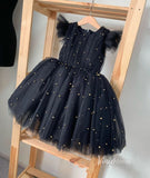 Pearl Tulle Flower Girl Dresses GL1125-flower girl dresses-Viniodress-Black-Custom Size-Viniodress