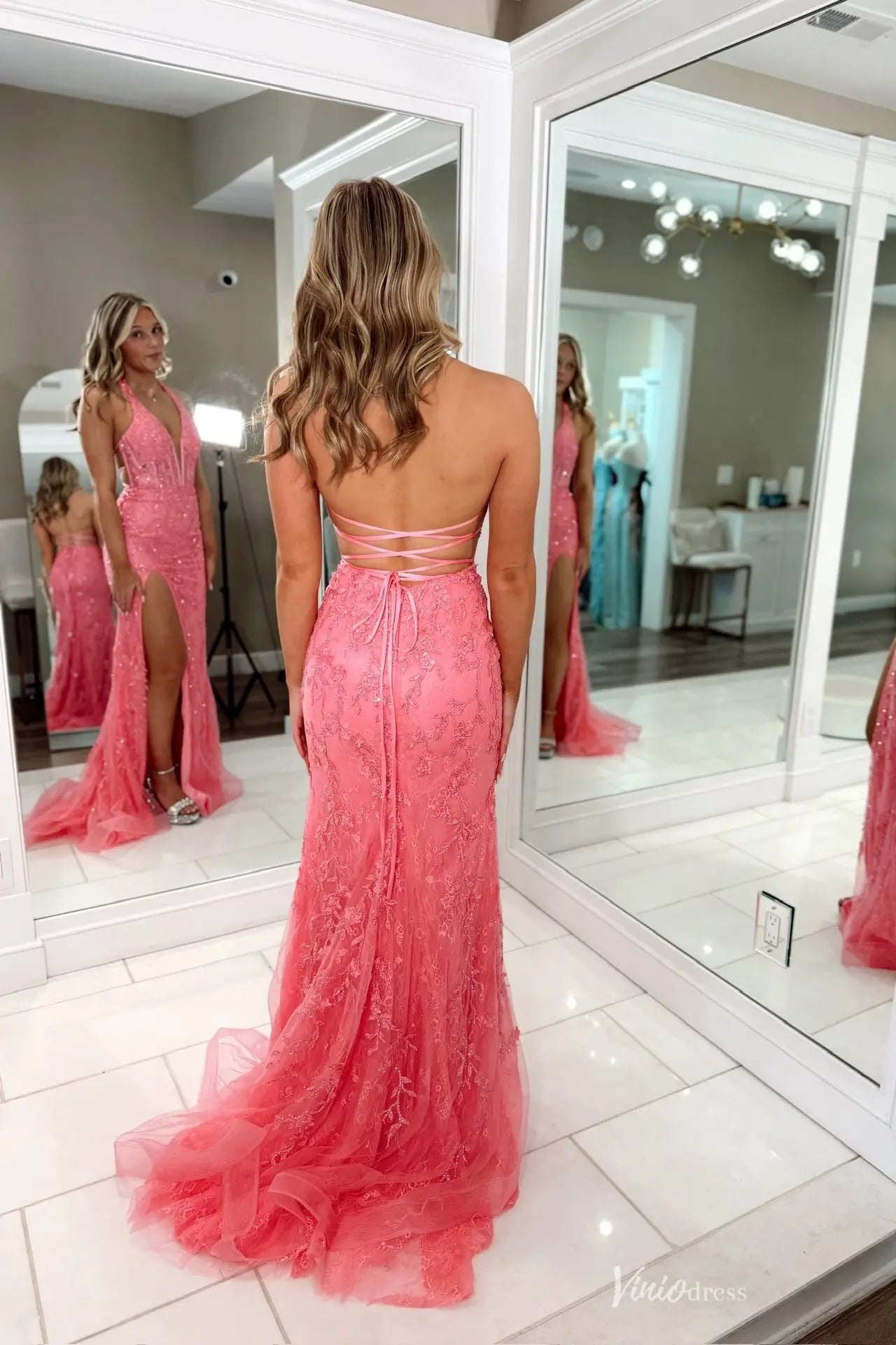 LP058不转-Prom Dresses 2026-Viniodress-Pink-Custom Size – Add Measurements in Cart-