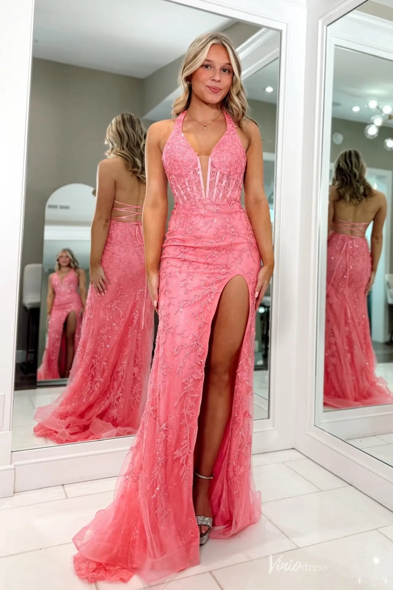 LP058不转-Prom Dresses 2026-Viniodress-Pink-Custom Size – Add Measurements in Cart-