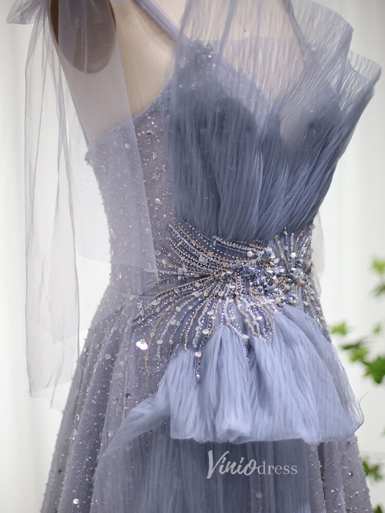 Pink Beaded Shimmer Prom Dresses Dusty Blue Evening Dress 20097-Evening Dresses 2025 -Viniodress-Pink-US 2-
