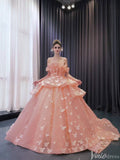 Pink Butterfly Quinceanera Dress Strapless Ball Gown Wedding Dresses 241097-Quinceanera Dresses-Viniodress-Viniodress