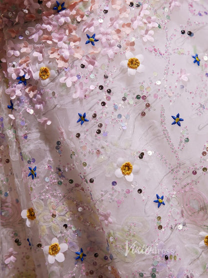 Pink Floral Blossom Homecoming Dresses Strapless Graduation Dress BJ012-prom dresses 2025 -Viniodress-Pink-Custom Size-