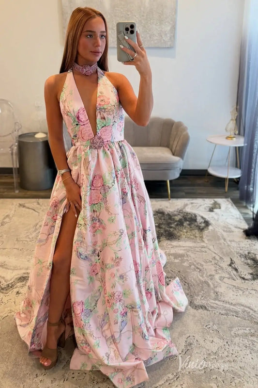 AS046-prom dresses 2026-Viniodress-Pink-Custom Size-