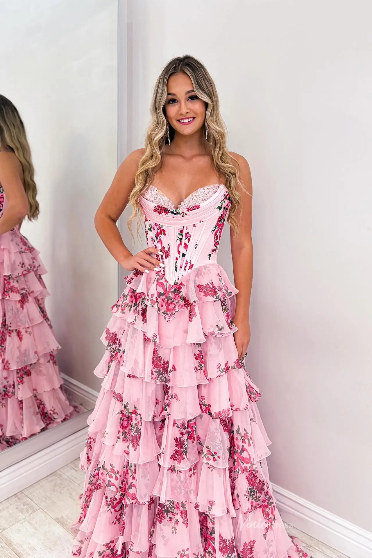 RF067-prom dresses 2026-Viniodress-Pink-Custom Size-