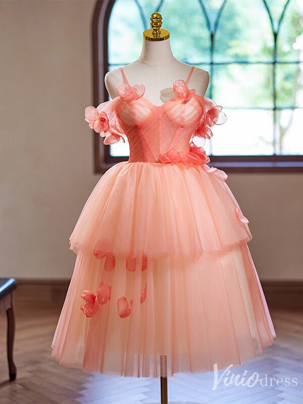 Pink Floral Tiered Homecoming Dress Spaghetti Strap Hoco 2024 Back to Viniodress Pink Floral Tiered Homecoming Dress Spaghetti Strap Hoco 2024 Back to Viniodress